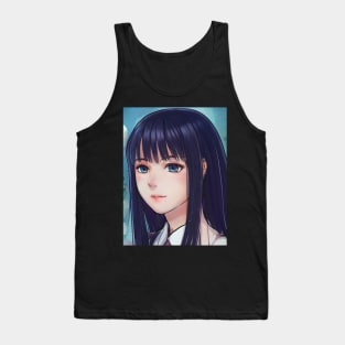 Sad anime girl with black hair Tank Top